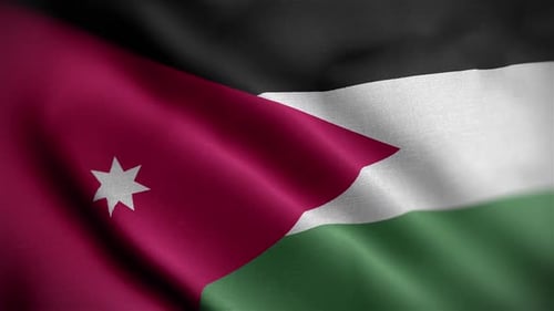 Animated Flag of Jordan Waving Seamless Loop