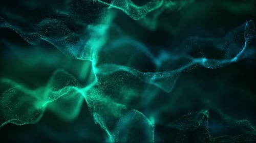 Fractal Particle Blue Green Background Loop