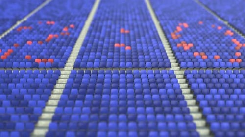 20 Score Made with Red and Blue Stadium Seats