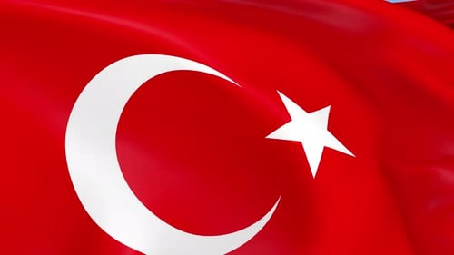Waving Flag of Turkey Realistic Animation