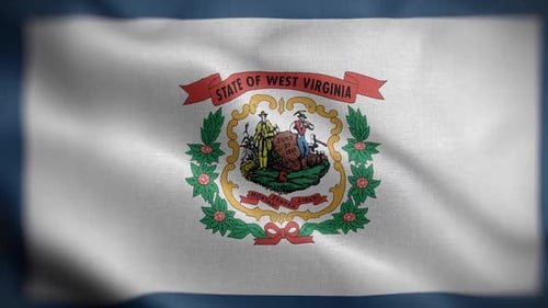 Realistic Waving West Virginia State Flag Background