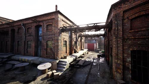 Old Abandoned Industrial Buildings at Factory