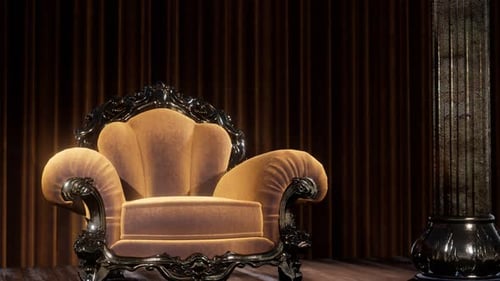 Luxurious Theater Curtain Stage with Chair