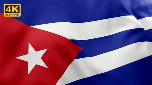 Realistic Cuban Flag Waving Seamless Loop for National Events