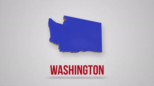 Washington State 3D Map Title Reveal Animation