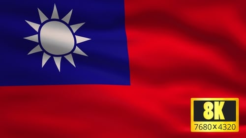 Realistic Waving Flag of Taiwan Loop Animation