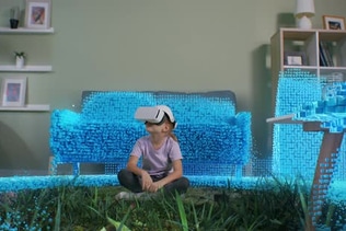 Girl Immersing Into Virtual World