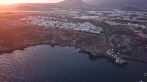 View From the Height of the City on the Atlantic Coast at Sunset