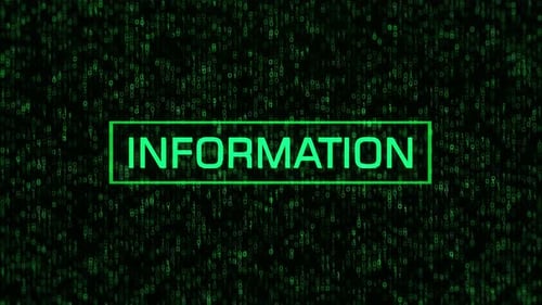 Concept d'information sur fond binaire informatique. Texte d'information sur code binaire