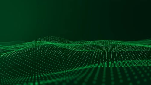 Beautiful Green Particle Wave Animated