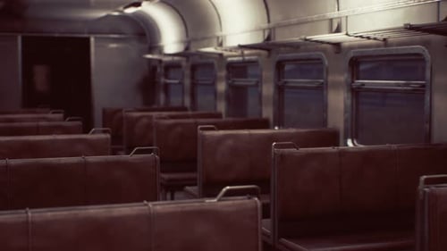 Intérieur de l'ancien train électrique soviétique