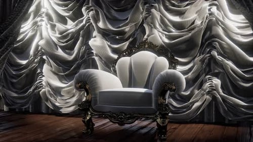 Luxurious Theater Curtain Stage with Chair