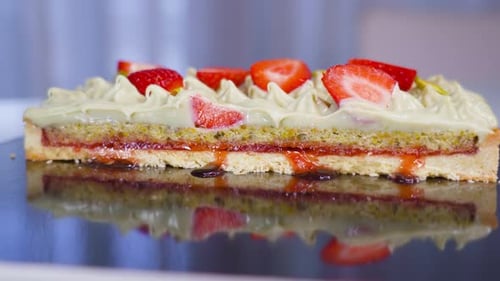 Delicious Strawberry Tart, Close Up View