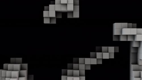 abstract 3d White Background. monochrome 4k animation