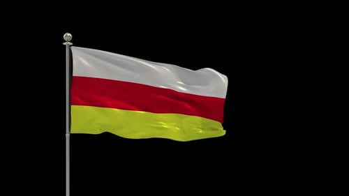 Realistic South Ossetia National Flag Waving Animation