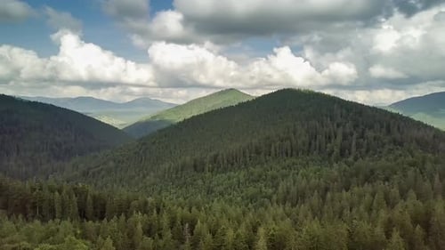 Mountain Peaks and Morning Sky with Smooth Moving Clouds