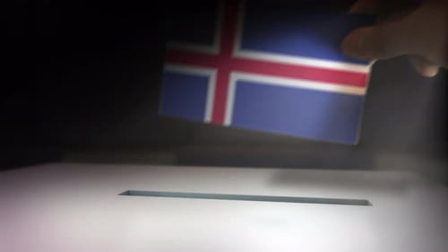 Hand Casting Vote into Election Ballot Box Animation