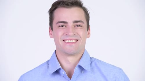 Handsome Man Smiling into Camera Close Up