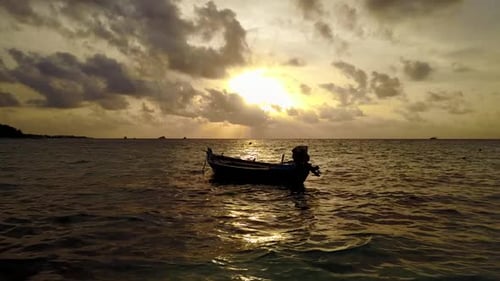 Aerial top view nature of beautiful sea view beach journey by blue sea and white sandy background of