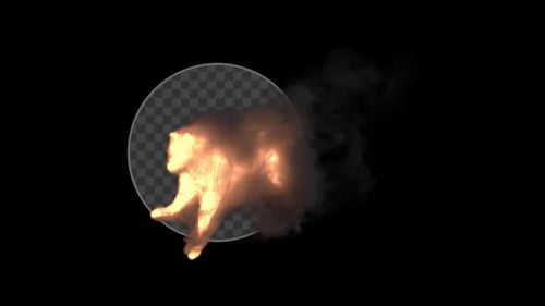 Fiery Wolf Animation with Alpha Channel