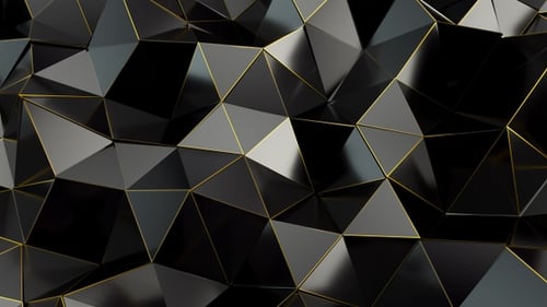 Abstract Black Gold Geometric Polygonal Background Loop