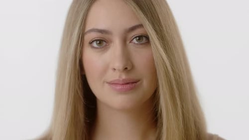 Blonde Haired Woman Portrait Close Up