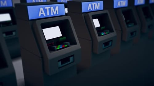 Modern 3D ATM Machines for Banking and Finance