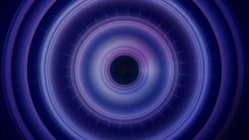 Abstract Glowing Concentric Circles Hypnotic Background Loop