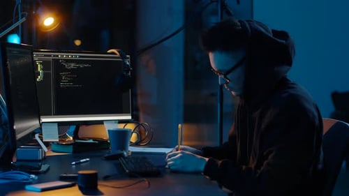 Hacker in Hoodie Using Computers for Cyber Attack 20