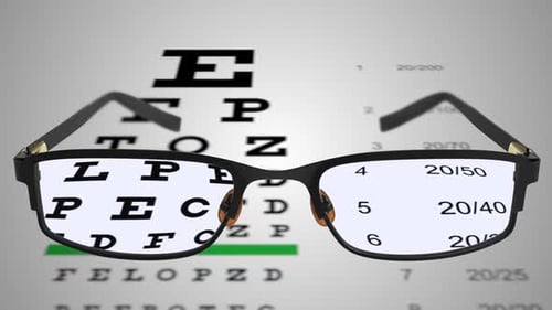 Vision Correction Concept with Eye Chart and Glasses