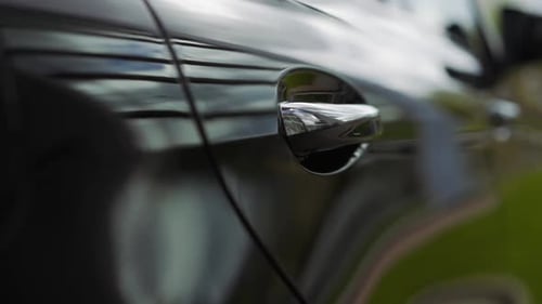 Car Door Handle Close Up