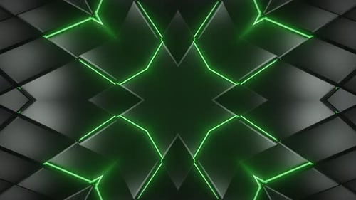 VJ Green Light Glow Metal 4K Loop
