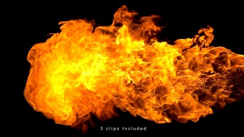 Intense Fire Flames Dancing on Black Background