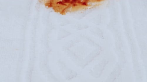 Close Up of Dark Stain on Paper Towel