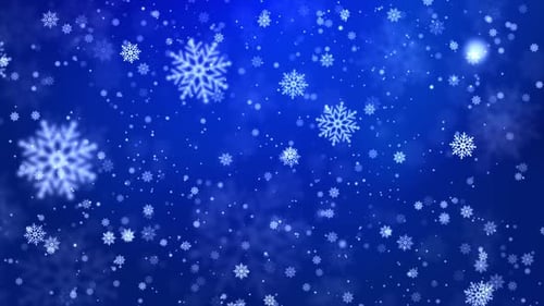Wunderschöner abstrakter Winterschnee 4K Hintergrund fallende Schneeflocken Glitzerpartikel.