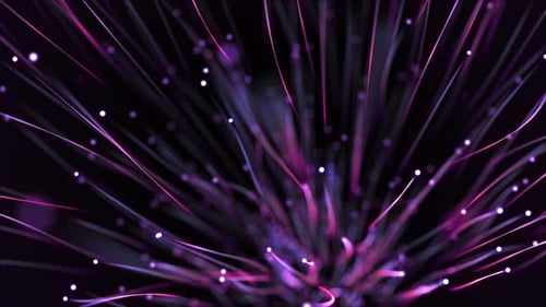 Abstract Flowing Lines and Glowing Particles Background