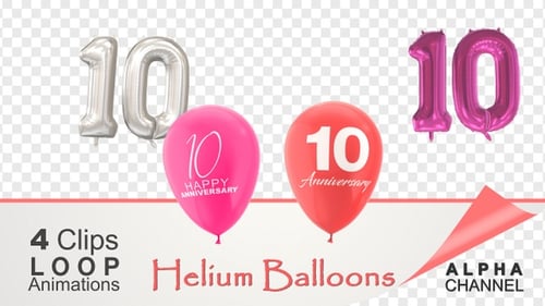 Paquete de 10 globos de helio para celebrar el aniversario