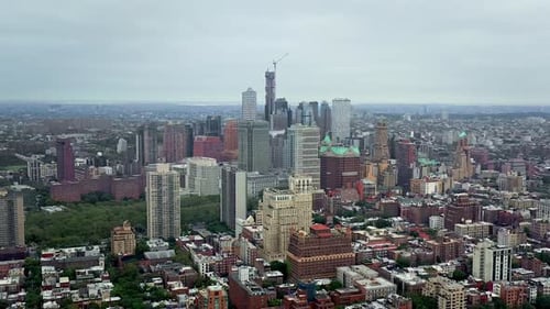 Tall High Rise Buildings In New York Cut Through Sky