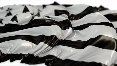 Waving Brittany Flag Realistic Fabric Background