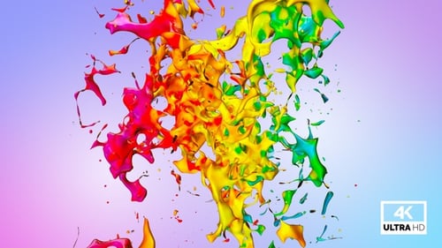Dynamic Rainbow Paint Splatter Burst