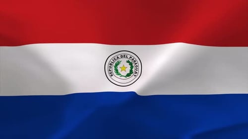 Realistic Waving Paraguay National Flag Animation Loop