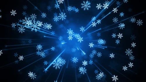 Blue Glowing Snowflakes Christmas Background Animation