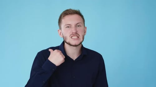 Annoyed Young Adult Man Talking Angrily