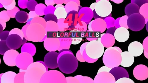 Floating Pink Purple White Spheres Abstract Motion Background