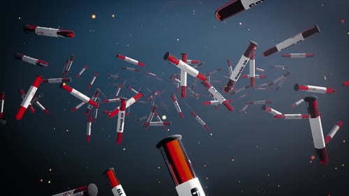 Animated COVID-19 Blood Test Tubes for Medical Science