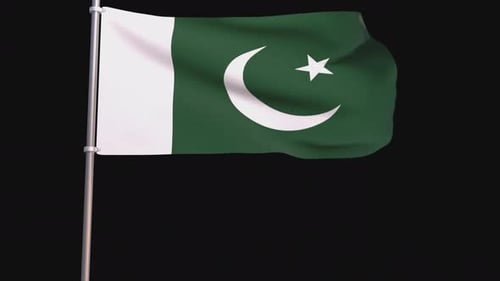 Realistic Pakistan Flag Waving in the Wind 3D Animation