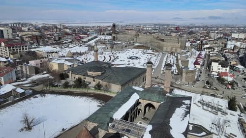 ERZURUM GREAT MOSQUE, CASTLE, DOUBLE MINERET MADRAS