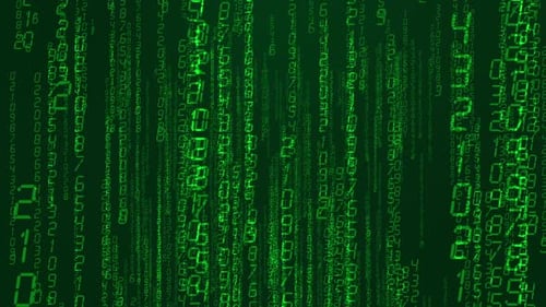 Green Digital Code Rain Loop Background