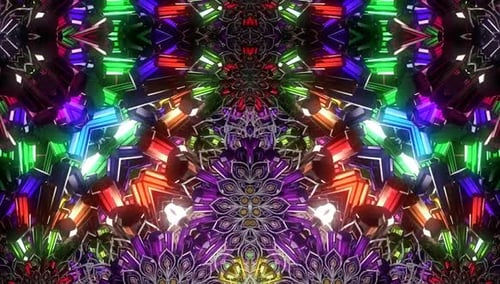 Colorful Crystal Kaleidoscope Abstract Looping Background