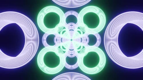 Vj Loop Neon Rings Tunnel Background HD